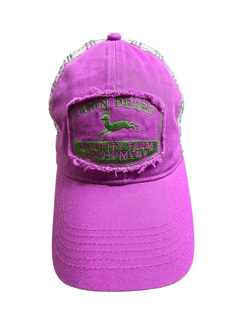 John Deere Trucker Pink Hat Country Chic Farm Girl Western Concert Distressed
